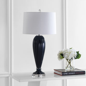 Delphine 32.5" Glass/Crystal LED Table Lamp - JONATHAN Y